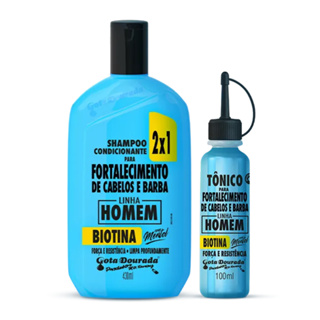 Tônico Homem + Shampoo 2 em 1 Gota Dourada em Oferta na Shopee