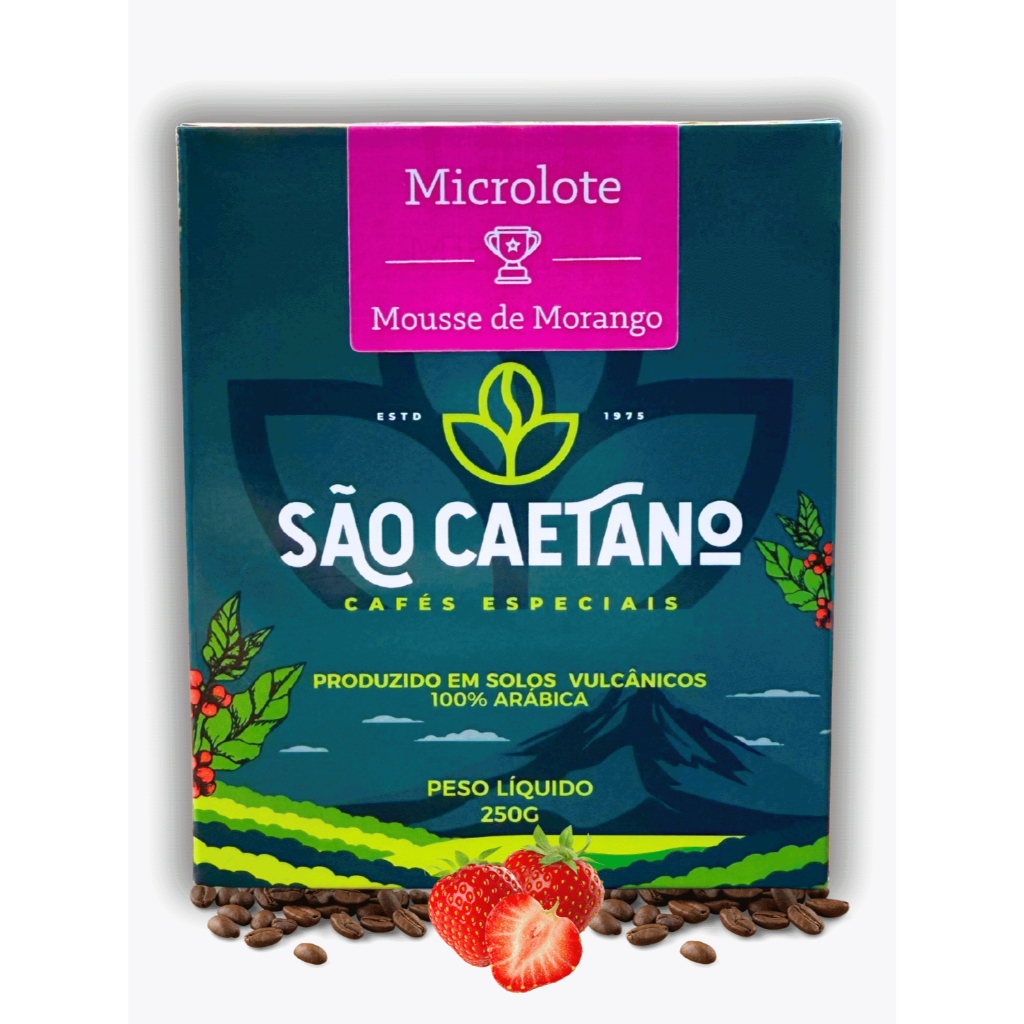 Café Especial Morango Microlote São Caetano em Grãos 250G Torra Média