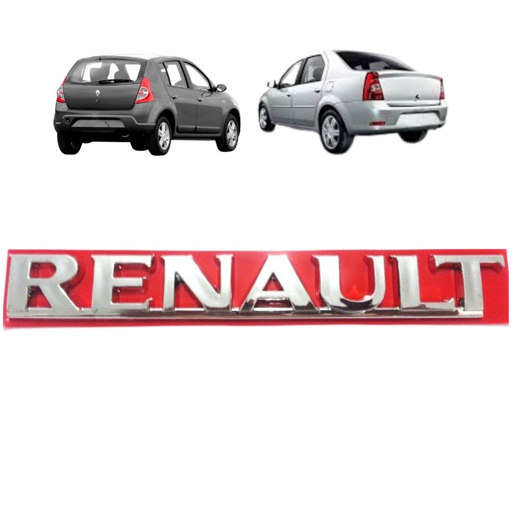 Emblema letreiro RENAULT – Sandero e logan 09/12 - Cromado em Oferta na Shopee