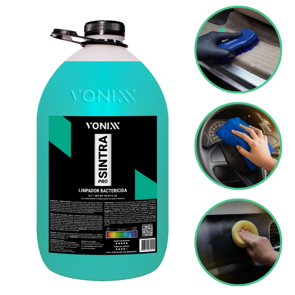 Sintra Pro Vonixx 5L Limpador Bactericida para Limpeza Interna e Externa de Veículos