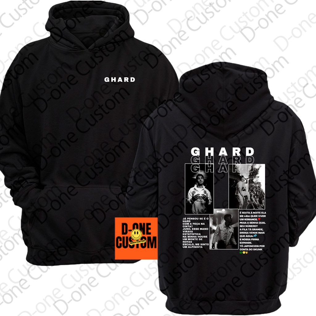 Moletom Blusa de Frio Ghard Musica Rap Hip-Hop Cantor Estampado Quebrada Rima Confortável