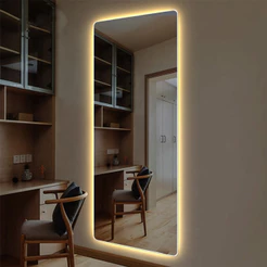 Espelho Retangular 80CMx30CM com Led Branco Quente
