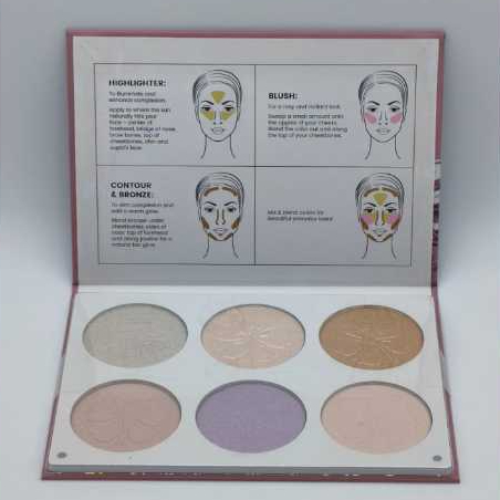 Paleta 6 Cores De Iluminador, Blush, Contorno E brozer Da Tango