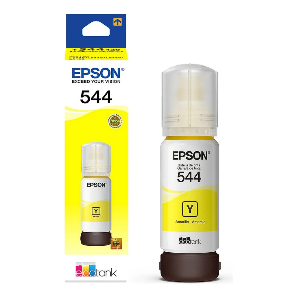 Refil Tinta Original Impressora Epson T544 Amarelo L 3110 L3210 L3150 L3250 T544320 em Oferta na Shopee