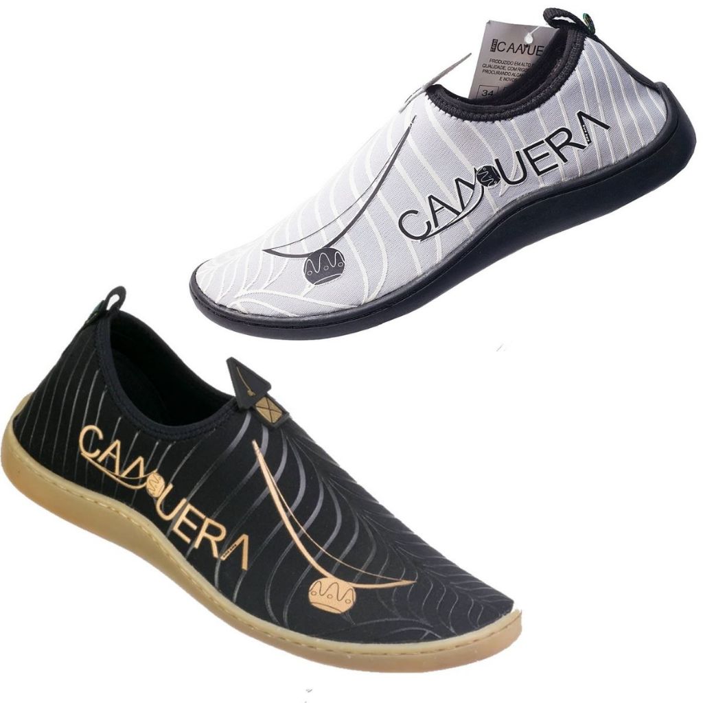 Sapatilha Tenis Capoeira - Neoprene - Branca / Preta - Treino - Par