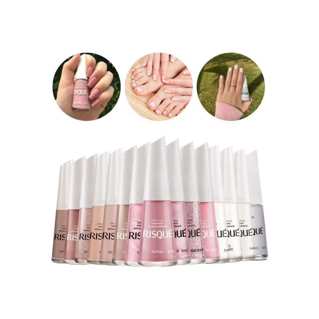 Risque kit 15 esmaltes risque hipoalergênicos mais vendidos risque