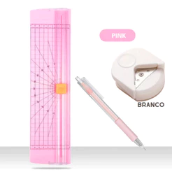 KIT Guilhotina A4 + Mini Arredondador + Caneta Estilete Cortador De Papel Portátil Fácil Manuseio