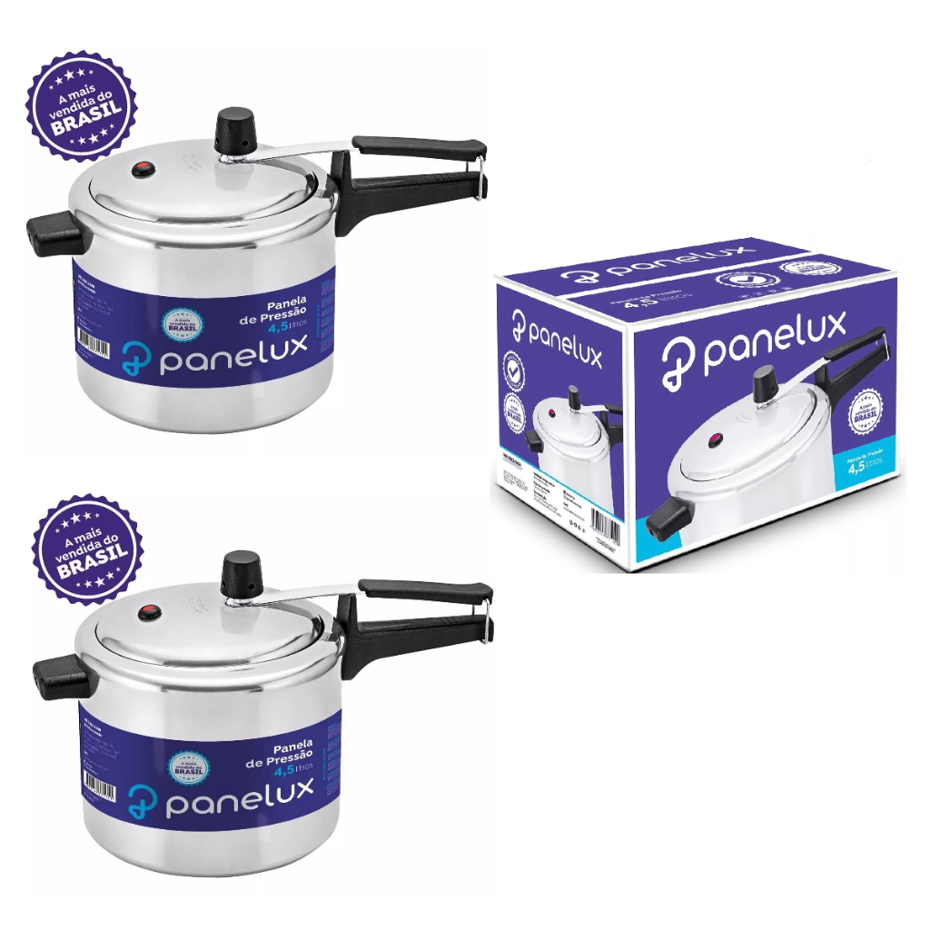 PANELA de PRESSAO 4,5 LITROS PANELUX CLASSIC ALUMINIO POLIDA em Oferta na Shopee