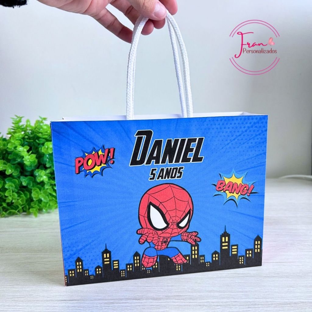 SACOLINHA PERSONALIZADA HOMEM ARANHA - SPIDER MAN - LEMBRANCINHAS PERSONALIZADAS - ANIVERSÁRIO