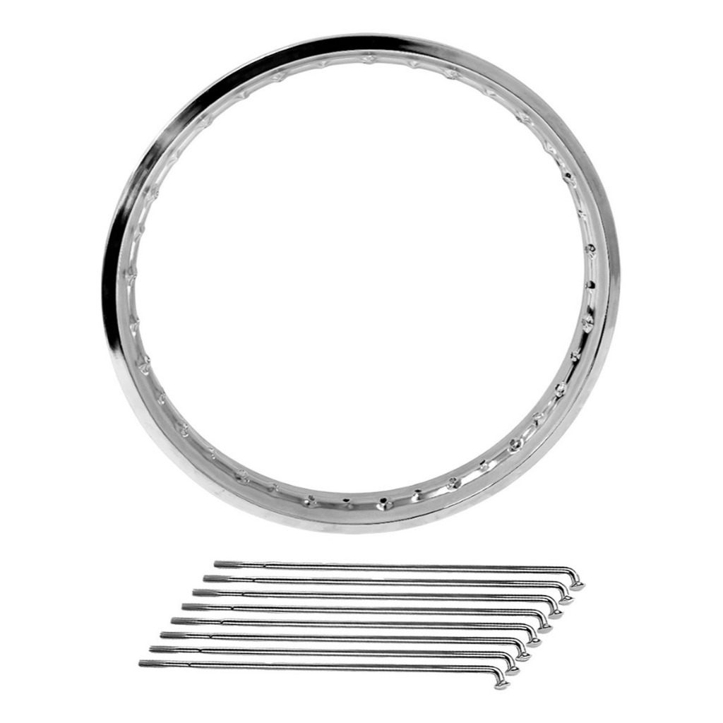 Aro 14 Traseiro Cromado Biz 100 110 125 Honda Pop 100 110 + Jogo De Raio Cromado 4mm em Oferta na Shopee