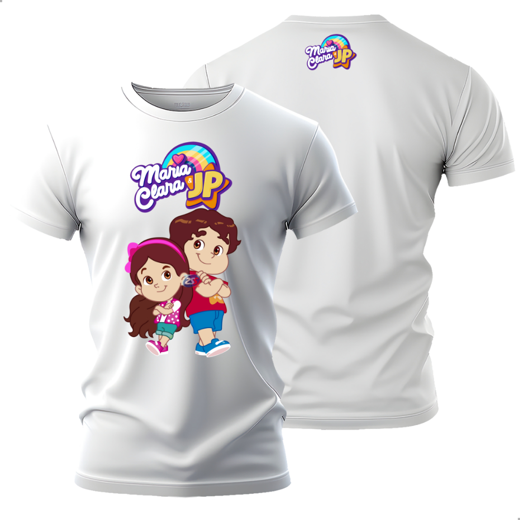 Camiseta Maria Clara E Jp Show Blusa Youtuber Jogos Branco Infantil Festa Presente Passeio Juvenil Unissex Camisa Casual