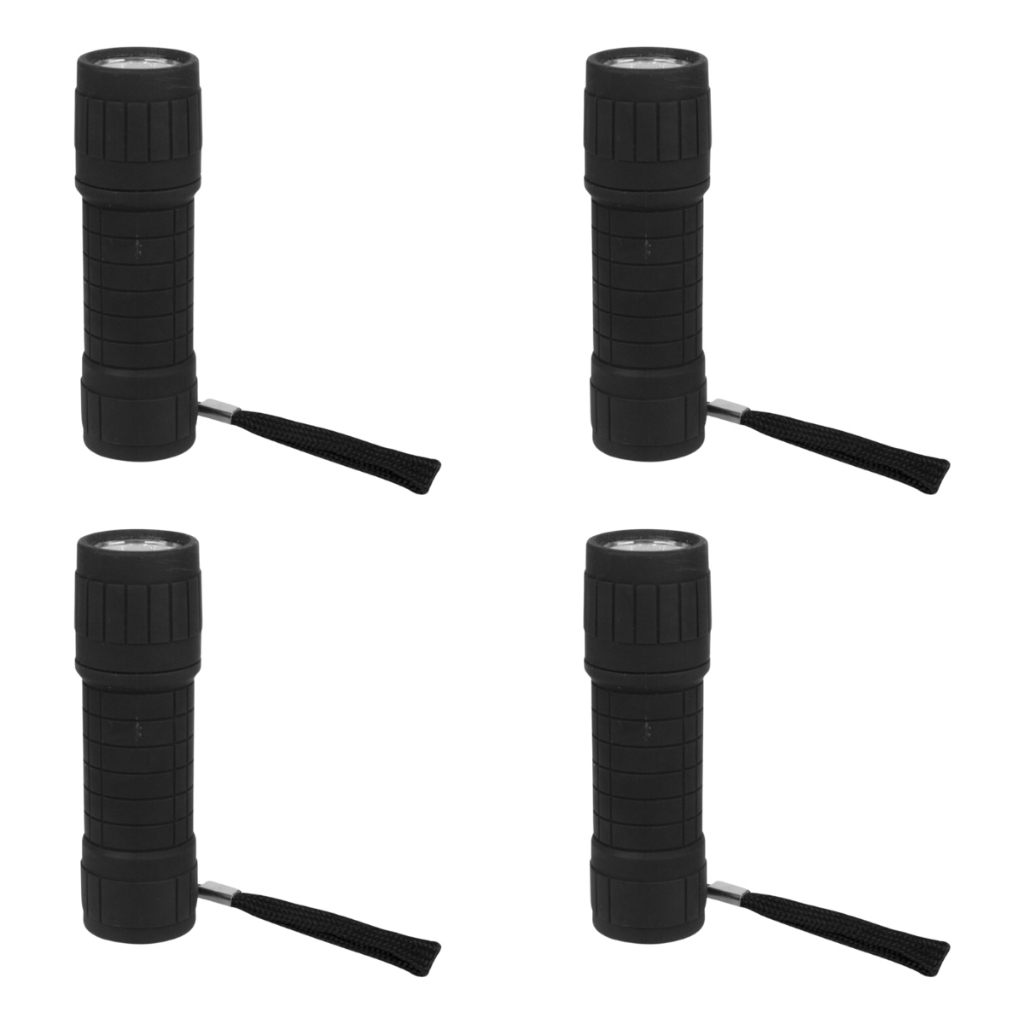 kit 4 Lanterna De Emergencia Pequena Luz Forte Camping Pesca fazenda iluminação potente preta