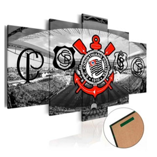 Quadro Decorativo Timao Corinthians Escudo 115x60cm Gaviao da Fiel mosaico tendencia em Oferta na Shopee