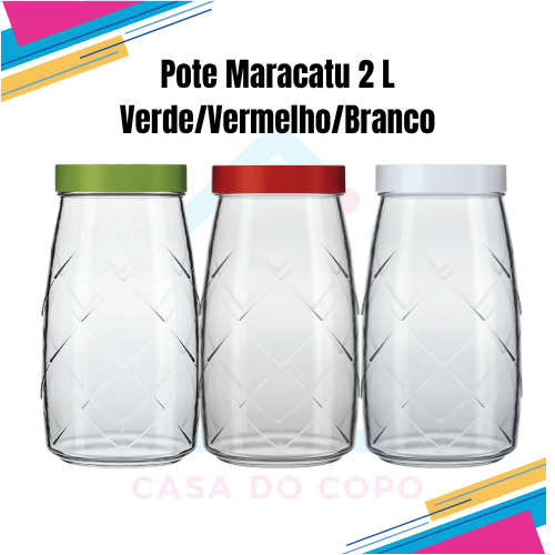 Pote de Vidro/Porta Mantimentos com Tampa 2L Unidade - Maracatu Sempre Nadir em Oferta na Shopee