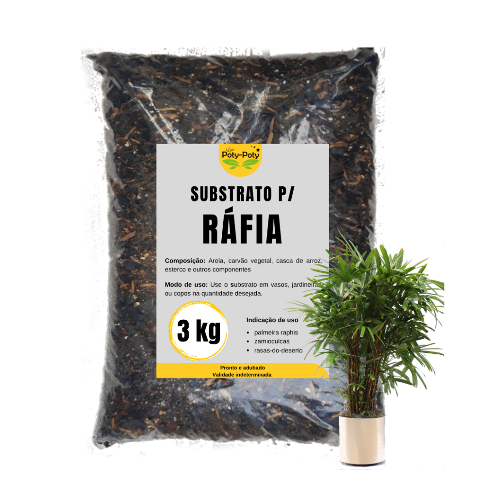Substrato p/ Raphis Rafia Pronto Uso Adubado 3 Kg em Oferta na Shopee