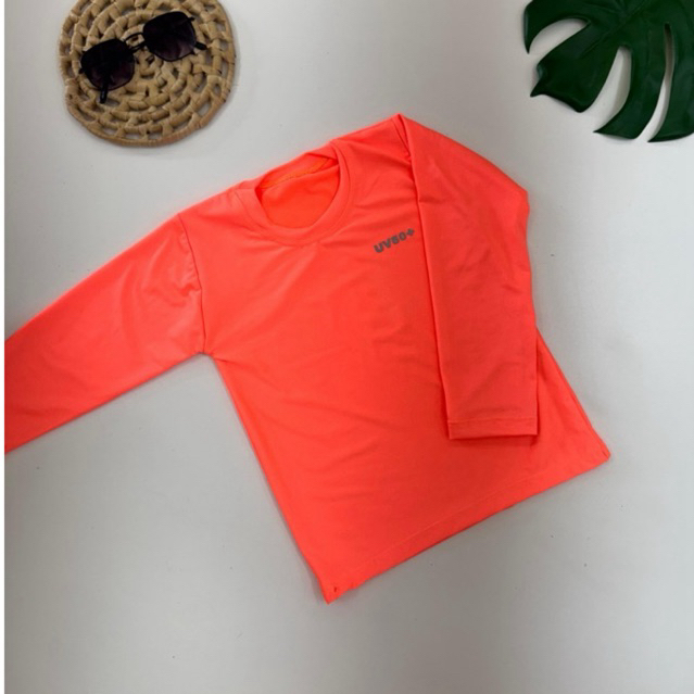 Camisa infantil proteção solar uv50+ blusa fator solar praia piscina esportes 2 ao 8 menino e menina - camisa térmica