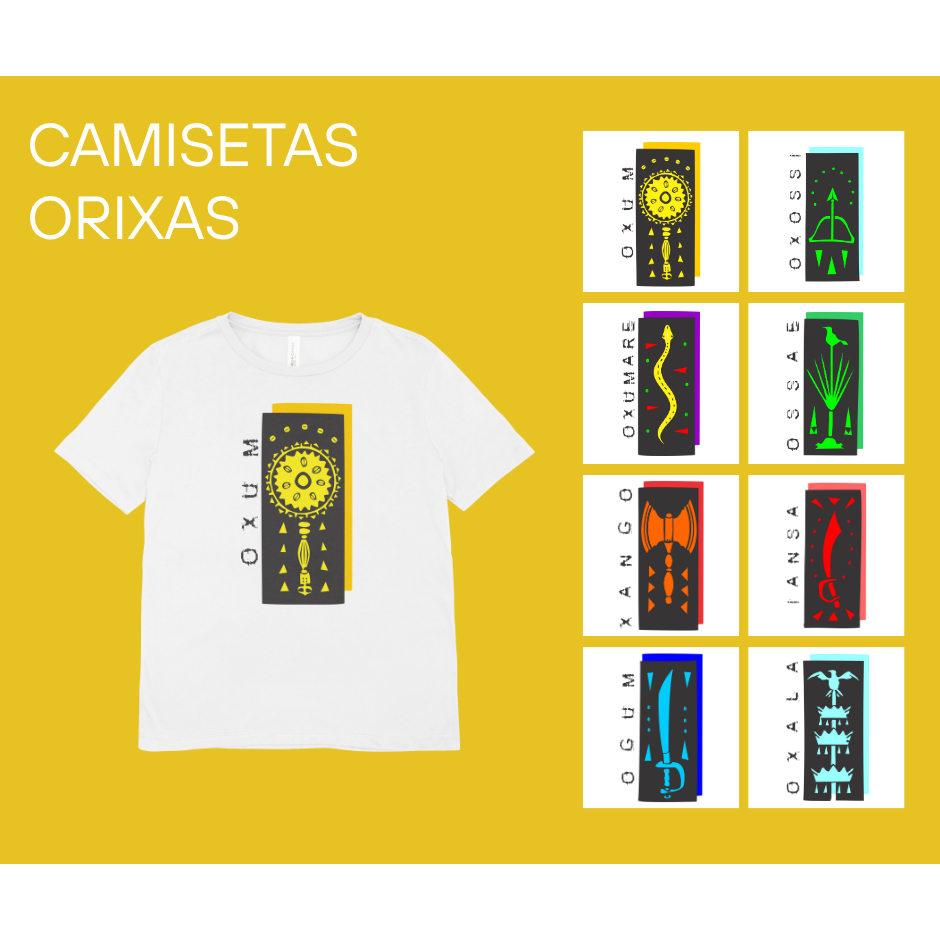 Camiseta Orixas Umbanda Candomblé Religiosa Personalizada Oxum Oxala Ogum Ossae Oxossi Oxumare Iansa Xango