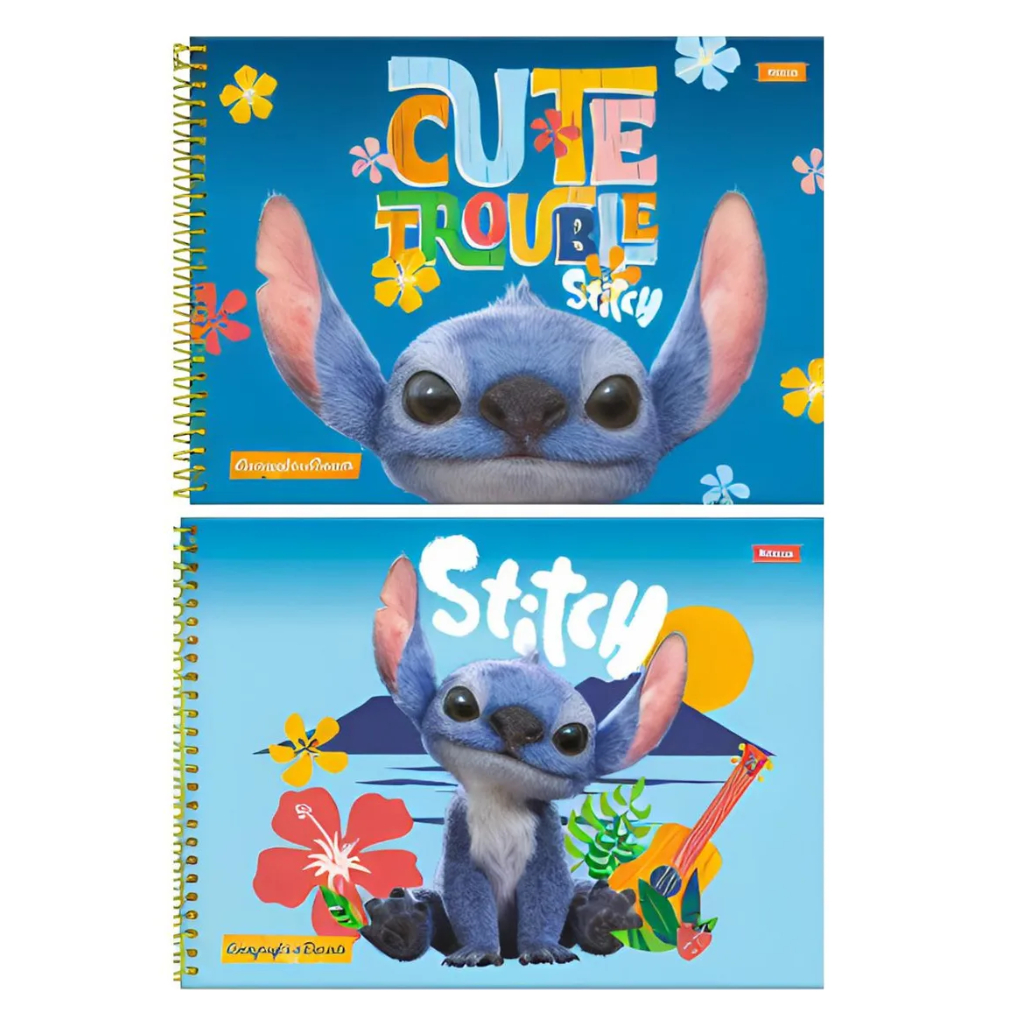 CADERNO DE DESENHO STITCH 2025 CADERNO DE CARTOGRAFIA  FILME STITCH  2025 80 FOLHAS