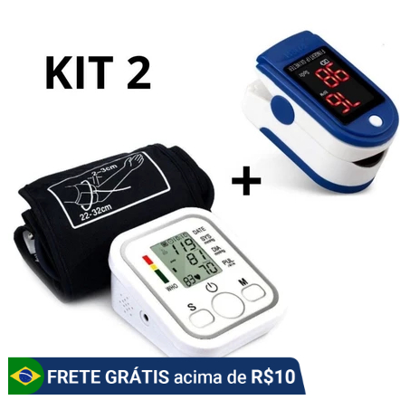 KIT Medidor de Pressão + Medidor de Pulso Oximetro-BYB
