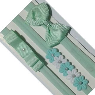 Kit de Faixinhas 3 Laços Gravata/Flores/Maternidade na meia de seda VERD em Oferta na Shopee