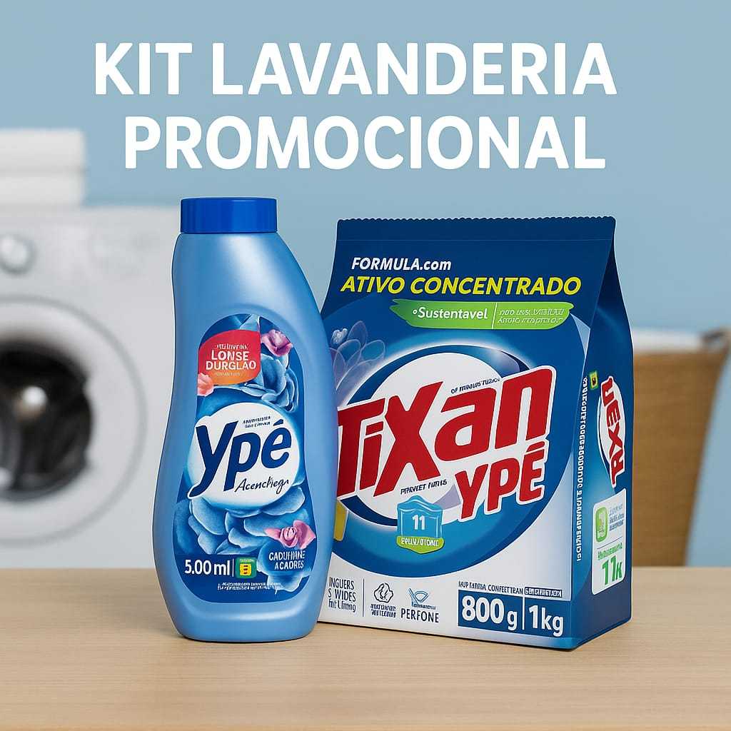 Kit Lavanderia Sabão em Pó Lava Roupas Tixan Ypê 800g + 1 Amaciante de roupas 500ml