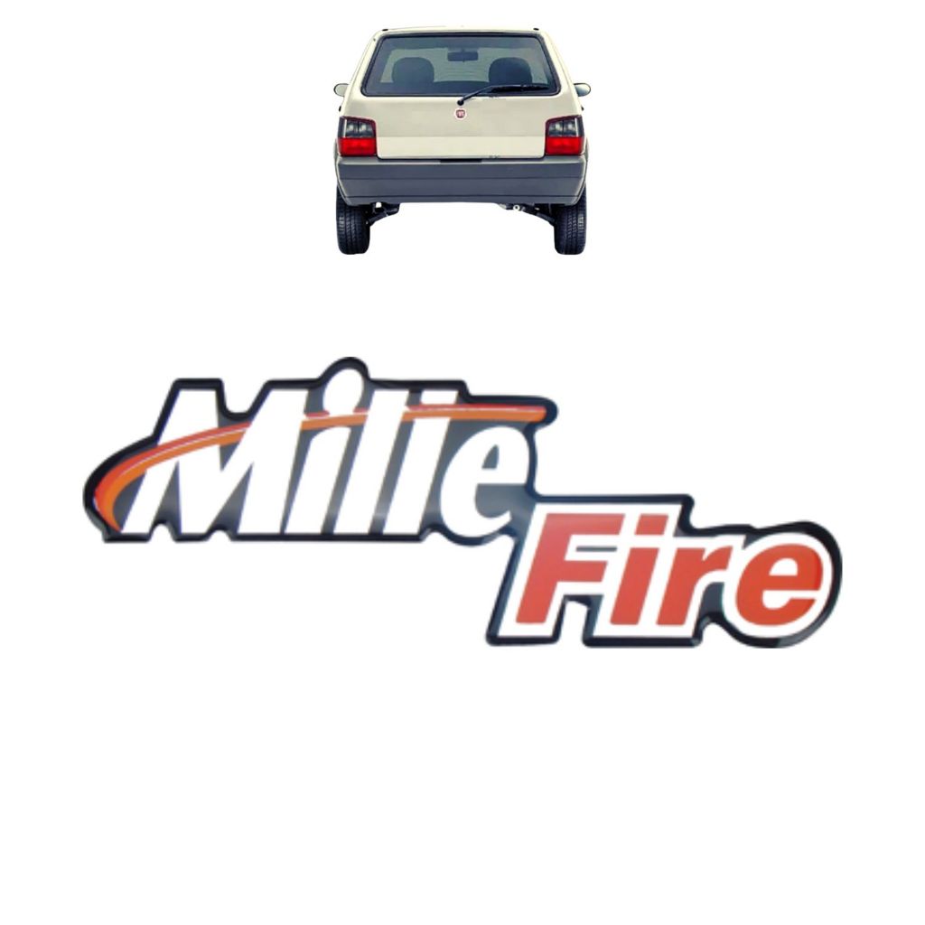 Emblema Adesivo Uno Millie Fire 2002 a 2008 Resinado