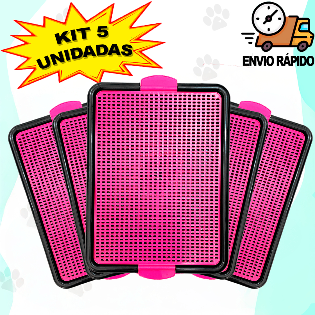 Kit 5 Sanitário Canino Grande Banheiro Pet Educador Xixi Sim Tapete Higiênico Cachorro
