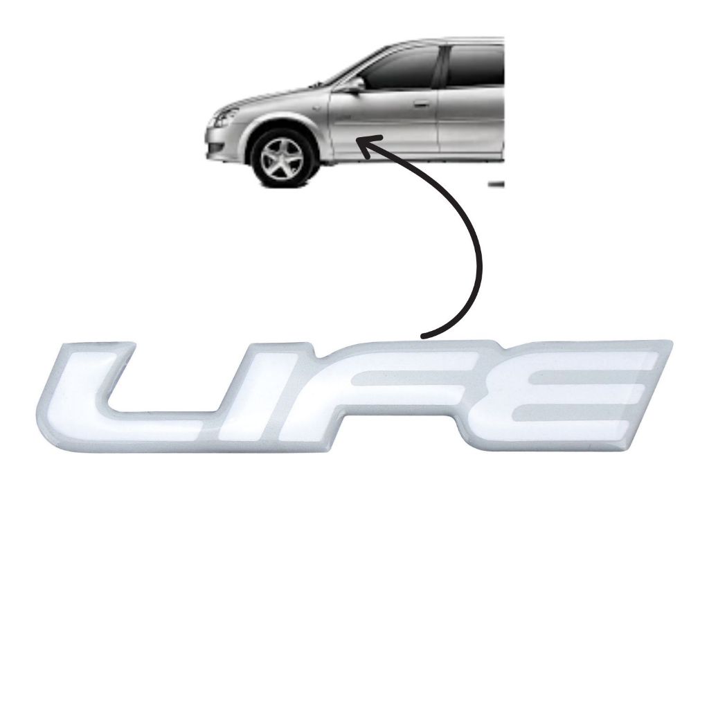 Emblema adesivo LIFE – Corsa e celta 03/06 – Grafite ou Prata em Oferta na Shopee