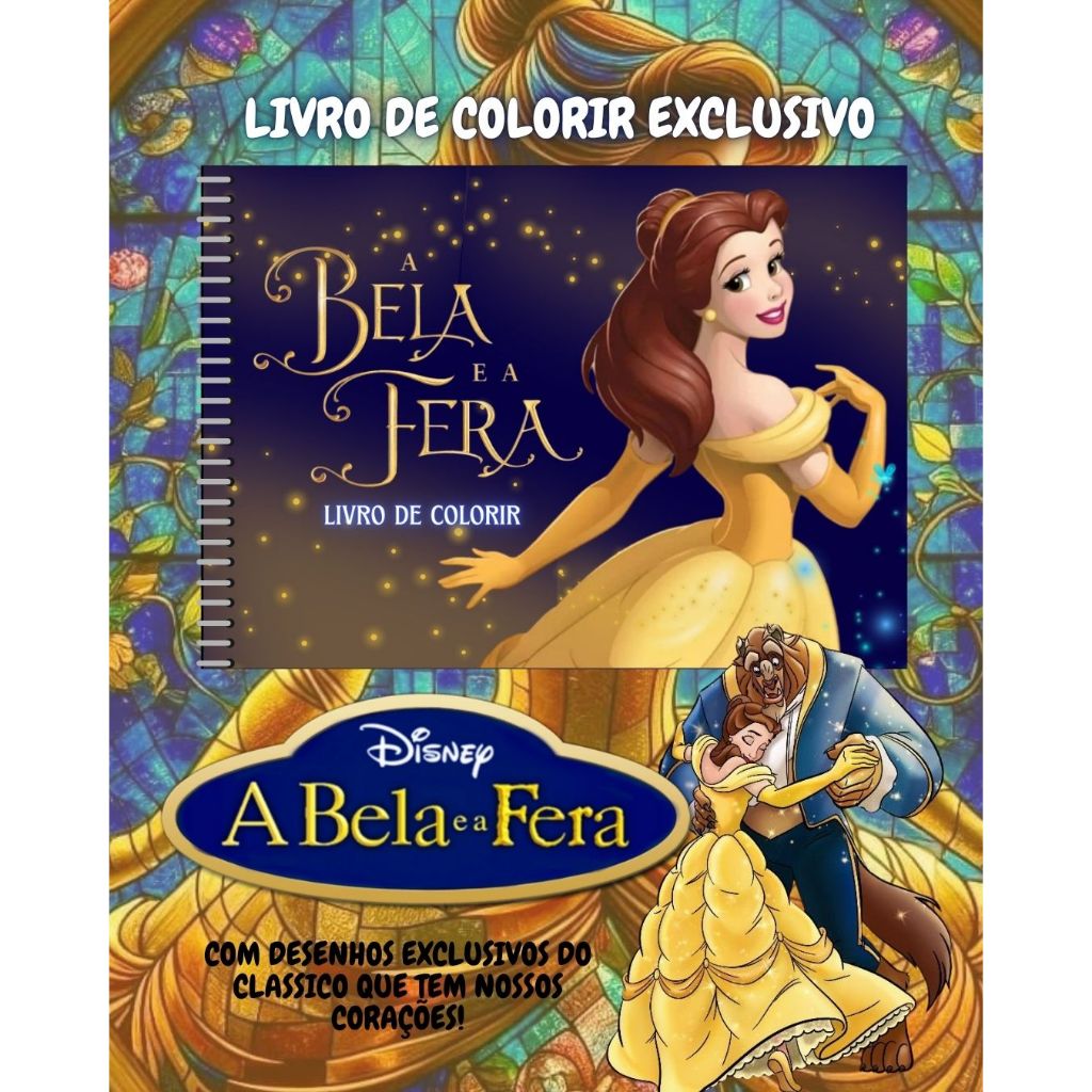 LIVRO DE COLORIR A BELA E A FERA