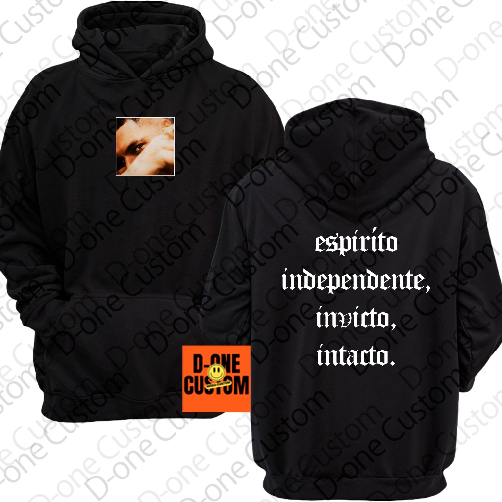 Moletom Blusa de Frio Espirito Independente Invicto Intacto Homenagem Trap Rima Hip-Hop Rap