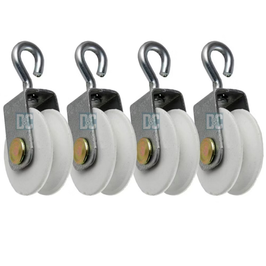 Roldana em Metal 4,5cm Para Varal De Teto Parede Apto Com Gancho Reforçado