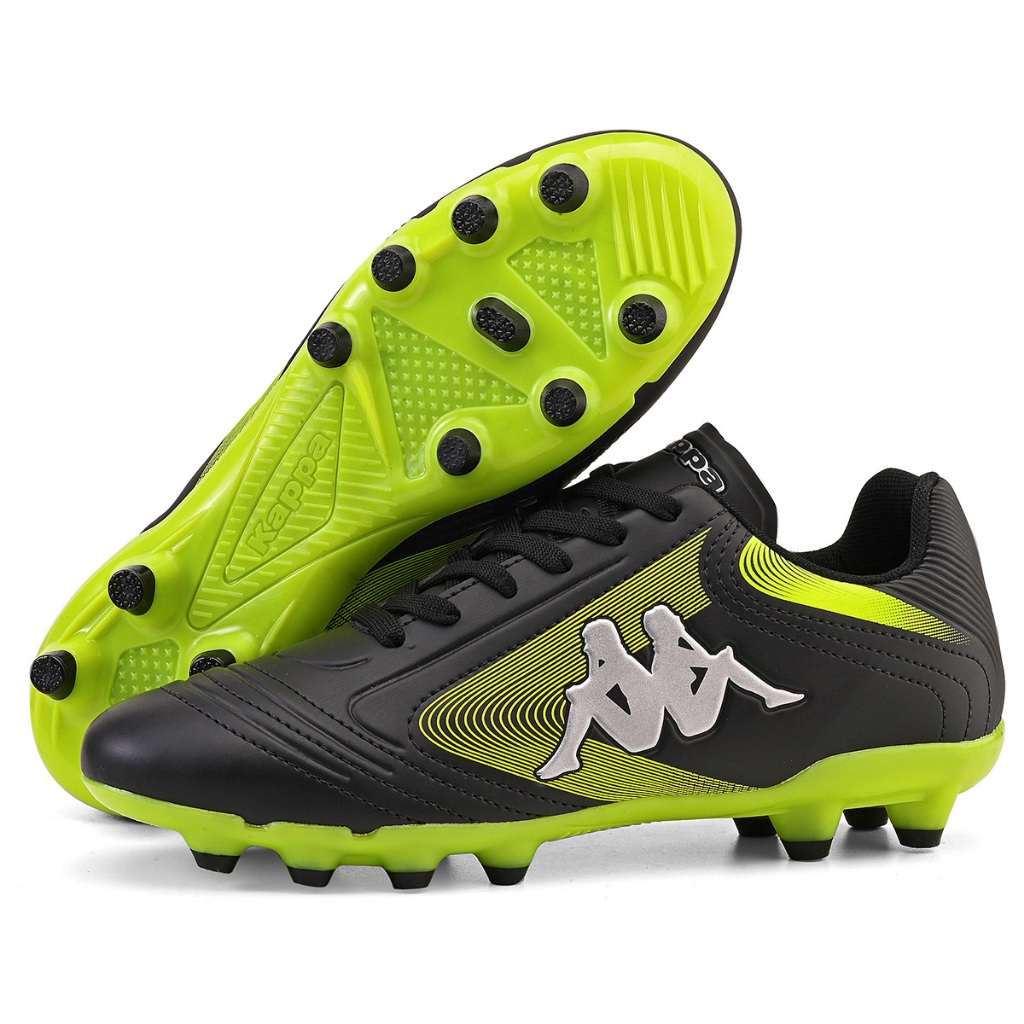 Chuteira Kappa Napoli Masculina Original Campo Preto Amarelo Limão Confortável Macia