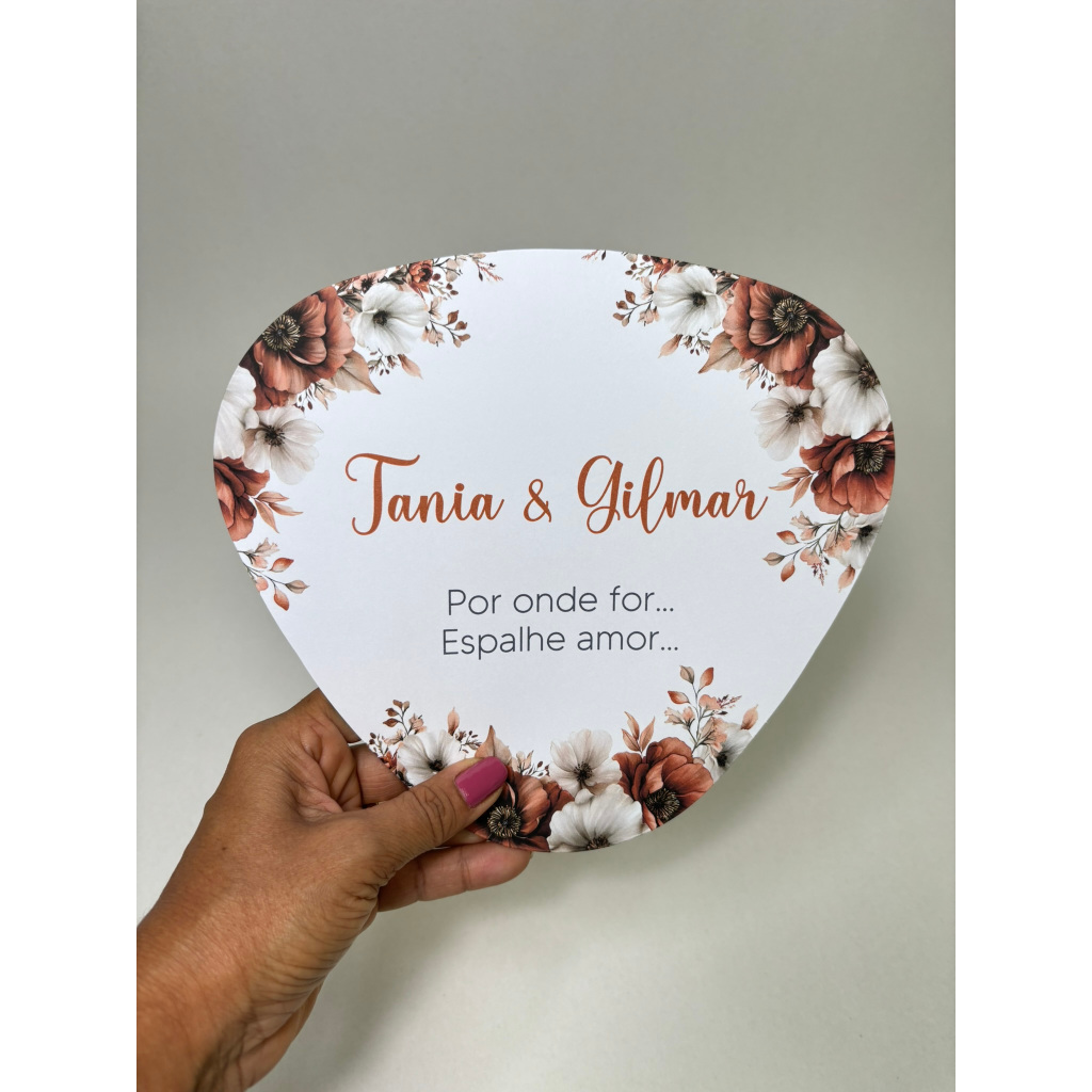 Ventarola Leque de Alegria para Casamento Personalizado com Nomes e Data em Oferta na Shopee