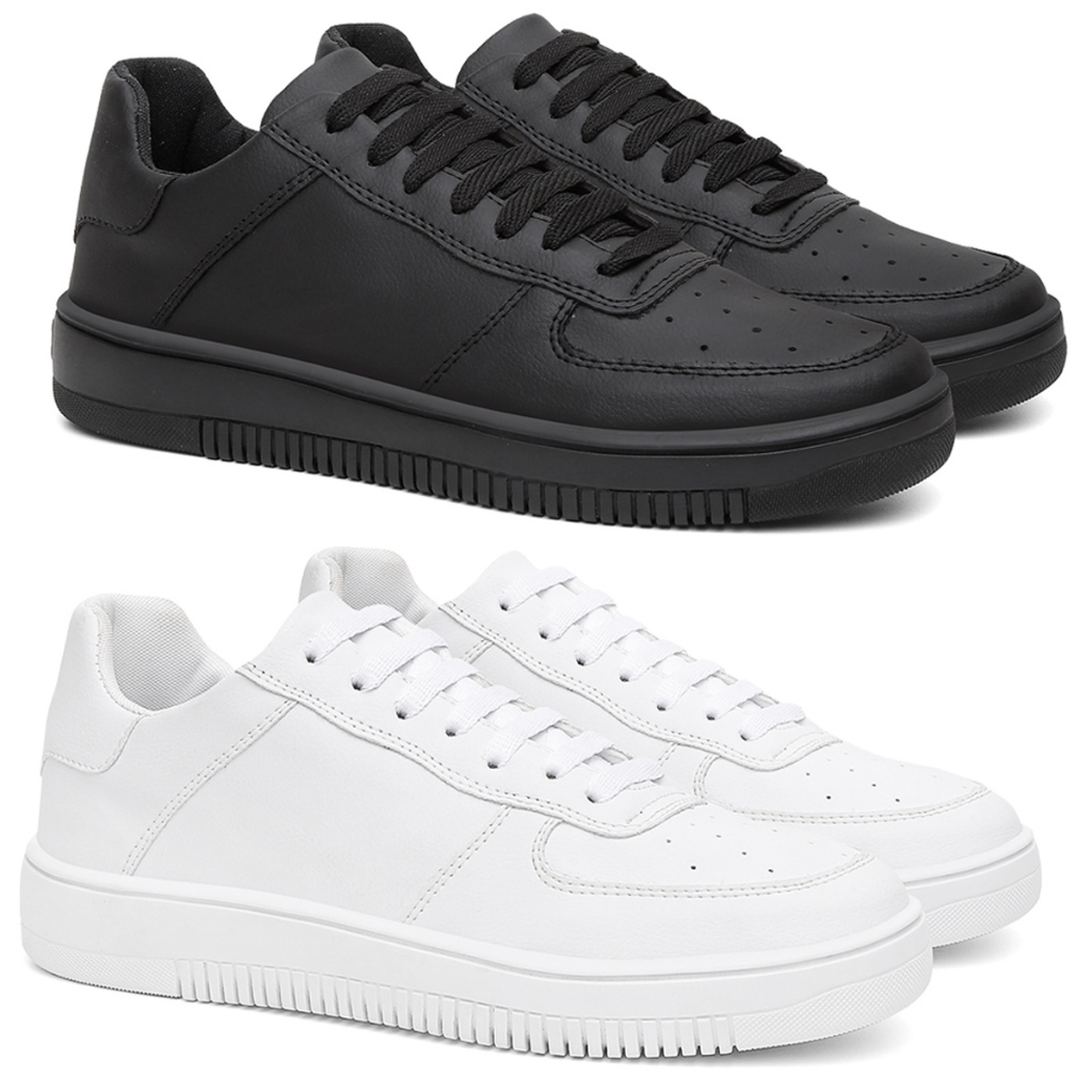 Kit 2 Pares Sapatênis Masculino Casual Confortável Couro Sintético Leve Antiderrapante Promoção