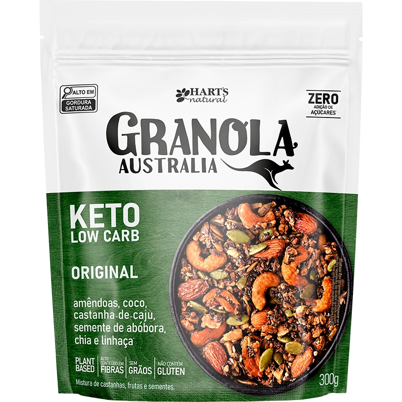 Granola Hart's Austrália Keto 300g - Kit com 2 Unidades