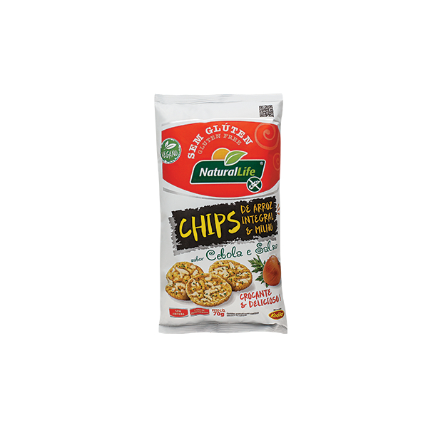 Kit 12x Chips de Arroz Integral Naturallife 70g – Milho, Cebola e Salsa S/ Glúten em Oferta na Shopee