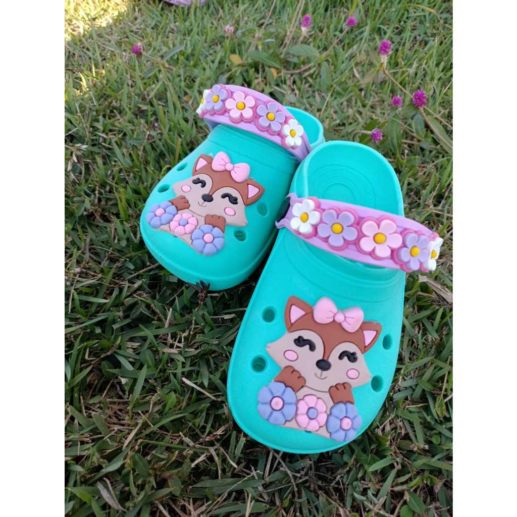 Babuche Menina Raposa com Jardim Infantil em Oferta na Shopee