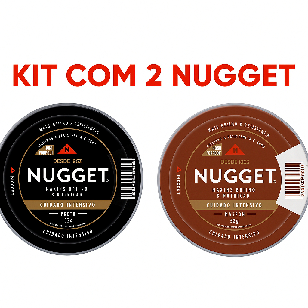 Kit 2 Graxa Preta + Marrom de Sapato em pasta Nugget 35g