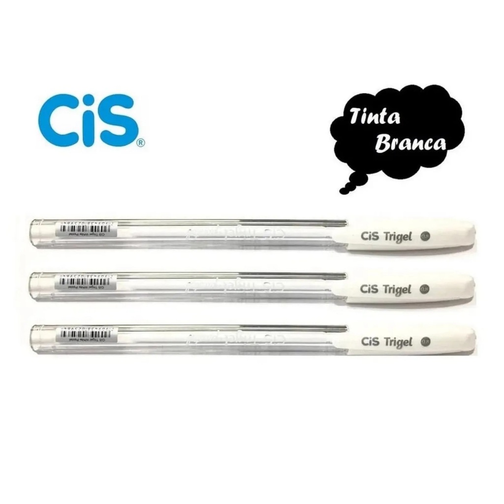 Kit 1 e 3 Canetas Branca Gel Trigel CIS 0.8 mm Tom Pastel Designer de Sobrancelhas Escrita e Desenho em Oferta na Shopee