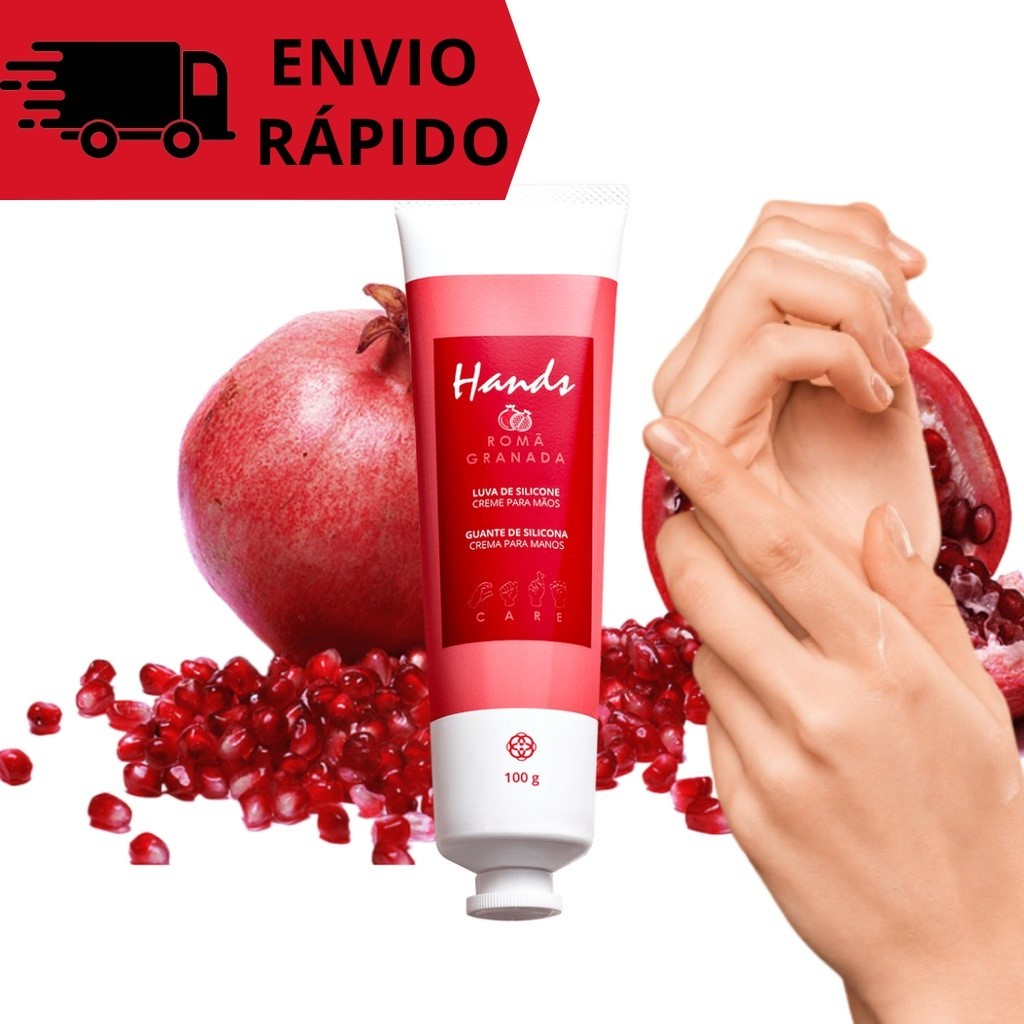 Luva De Silicone Romã Creme Para As Mãos Hands Hinode 100g- Frete Gratis + Nota Fiscal