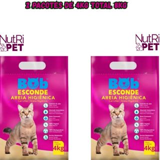 Areia Higiênica 8kg Natural Biodegradável BOB ESCONDE Extrato Mandioca em Oferta na Shopee