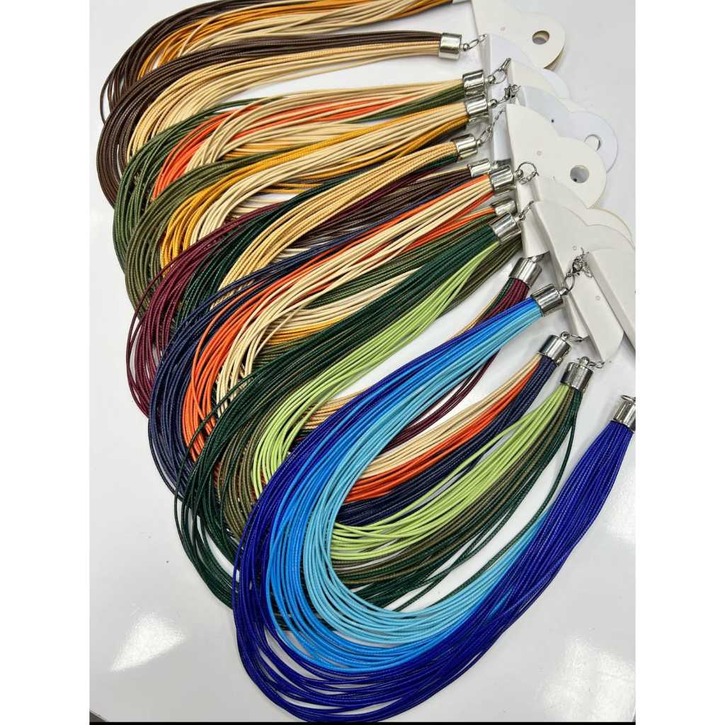 Colar  Maxi Feminino de Fios Encerado Voltas  Luxo Colorido Várias Cores Disponíveis Entrega Rápida em Oferta na Shopee