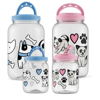 Pote Porta Ração Cachorro Gato Pet 3,6 / 1,7Litros Com Alça