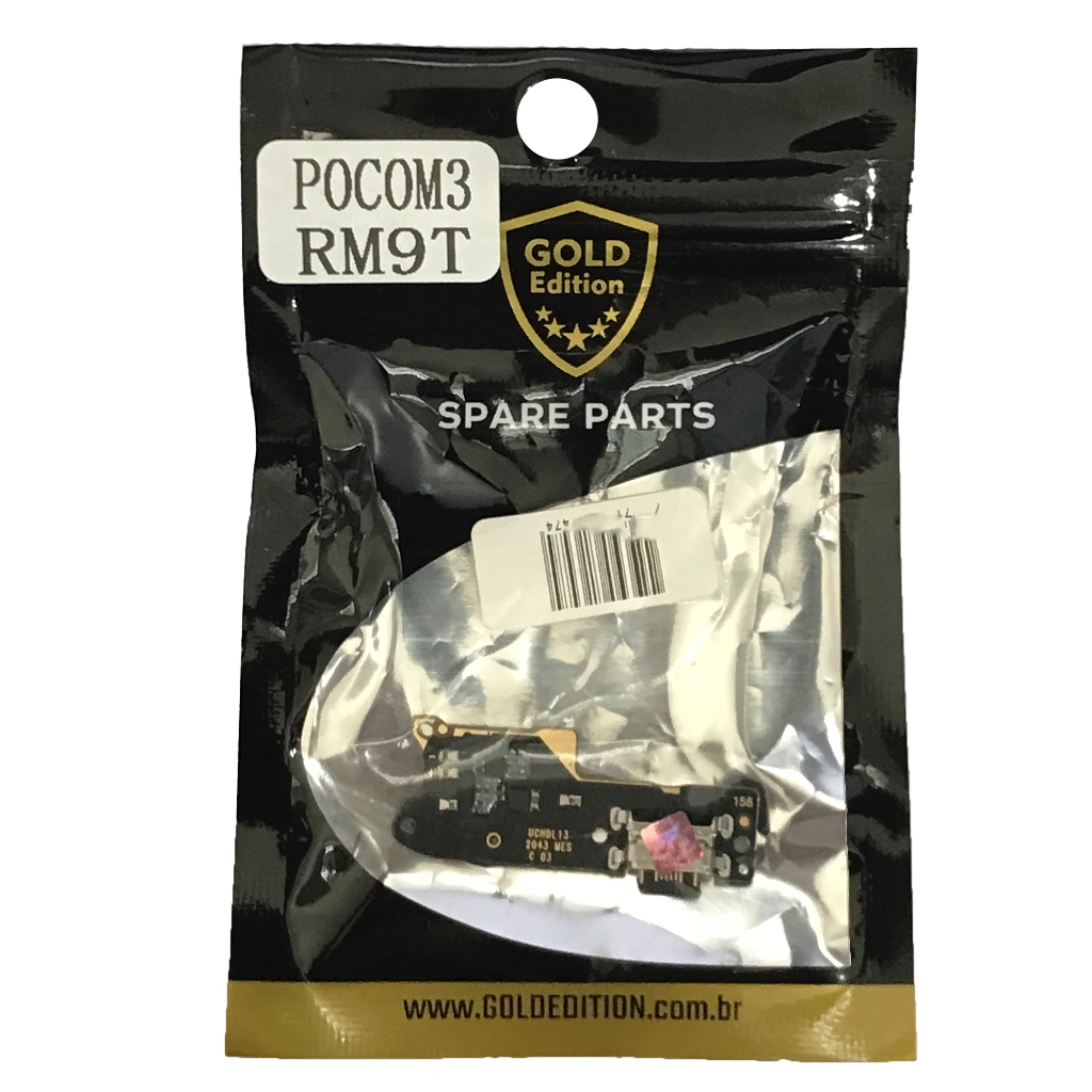 Conector Dock Placa de Carga Gold Edition Compativel Redmi POCO M3 Melhor Qualidade