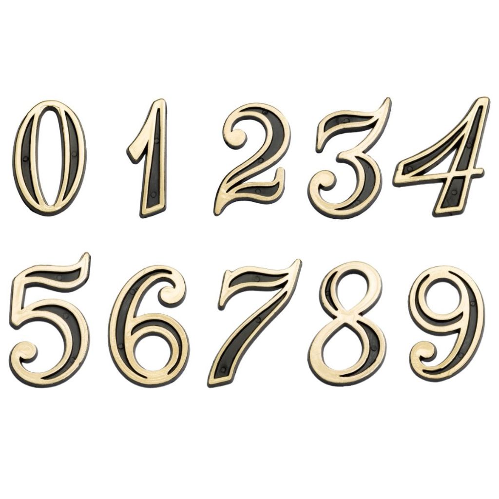 Número Residencial Apartamento Dourado Colonial 0 ao 9