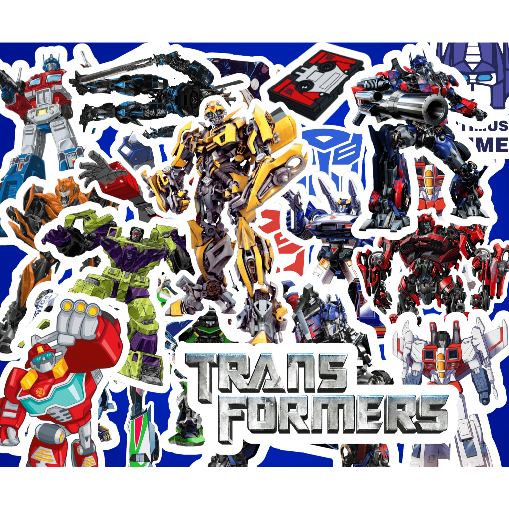 🤖 Cartela 50 Adesivos Transformers – Autobots vs Decepticons – 4 a 6cm – Brindes, Scrapbook, Lembrancinhas em Oferta na Shopee