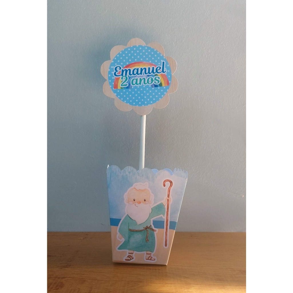kit de Centro de Mesa Personalizado Caixa Cachepot  Arca de Noé Cachepô Enfeite Arranjo