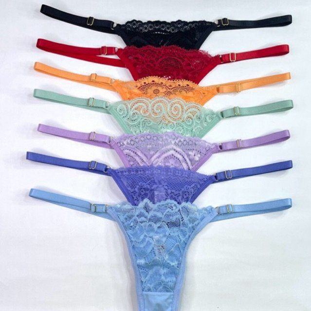 Kit c/7 unidades de calcinha fio dental regulagem lingerie sexy