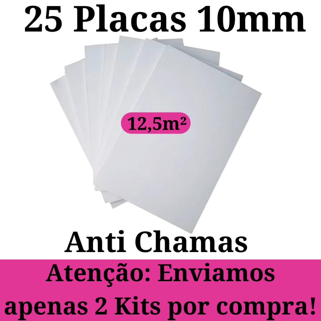 25 Placas de Isopor Forro  Eps Antichamas Isolamento Termico 1000x500x10mm