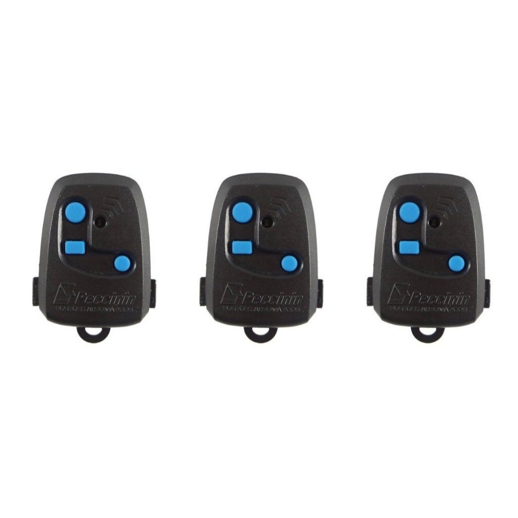Kit 3 Controles remoto casa residencia para portão automatico Nice Peccinin Tx 3c Preto com pilha
